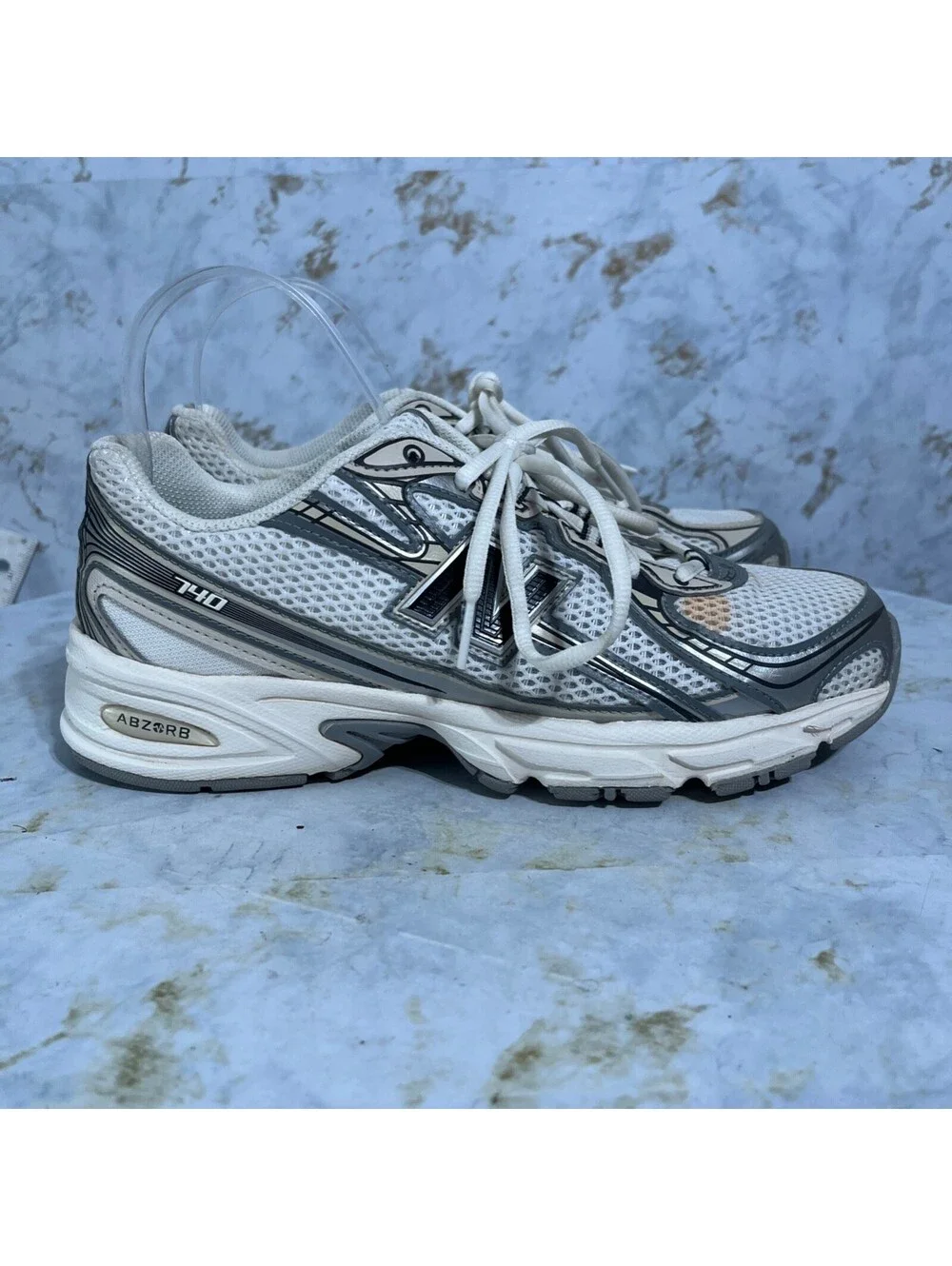 New Balance 740 Men's Size 8 Running Shoes White Gray Athletic Trainer Sneakers